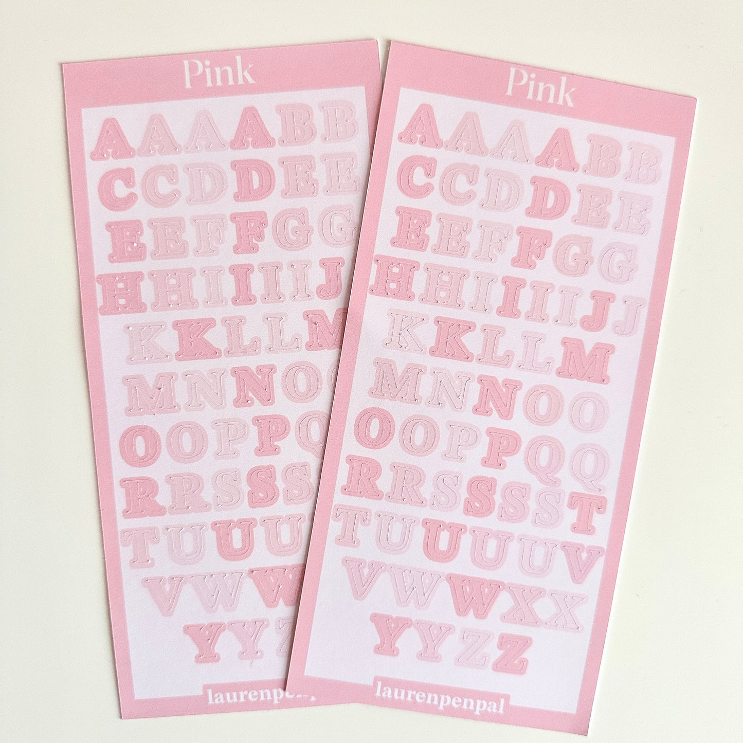 Pink Alphabet Sticker Sheet