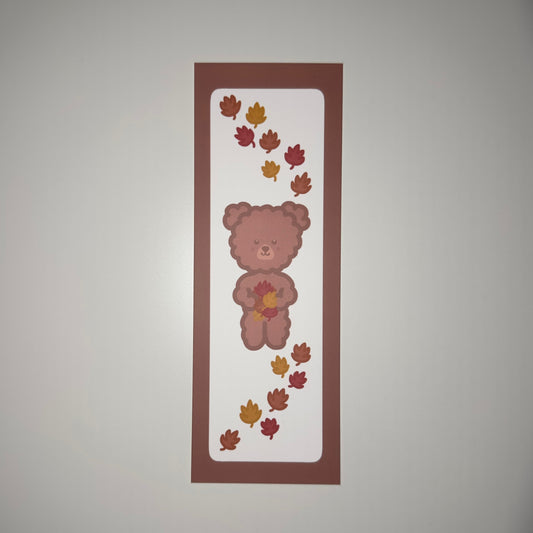 Bear Autumn Leaves Bookmark
