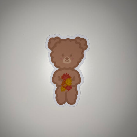 Bear Autumn Leaves Sticker
