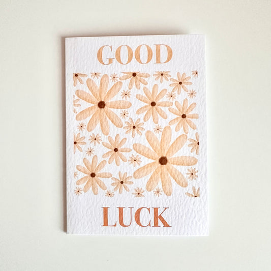 Yellow Floral Good Luck Card