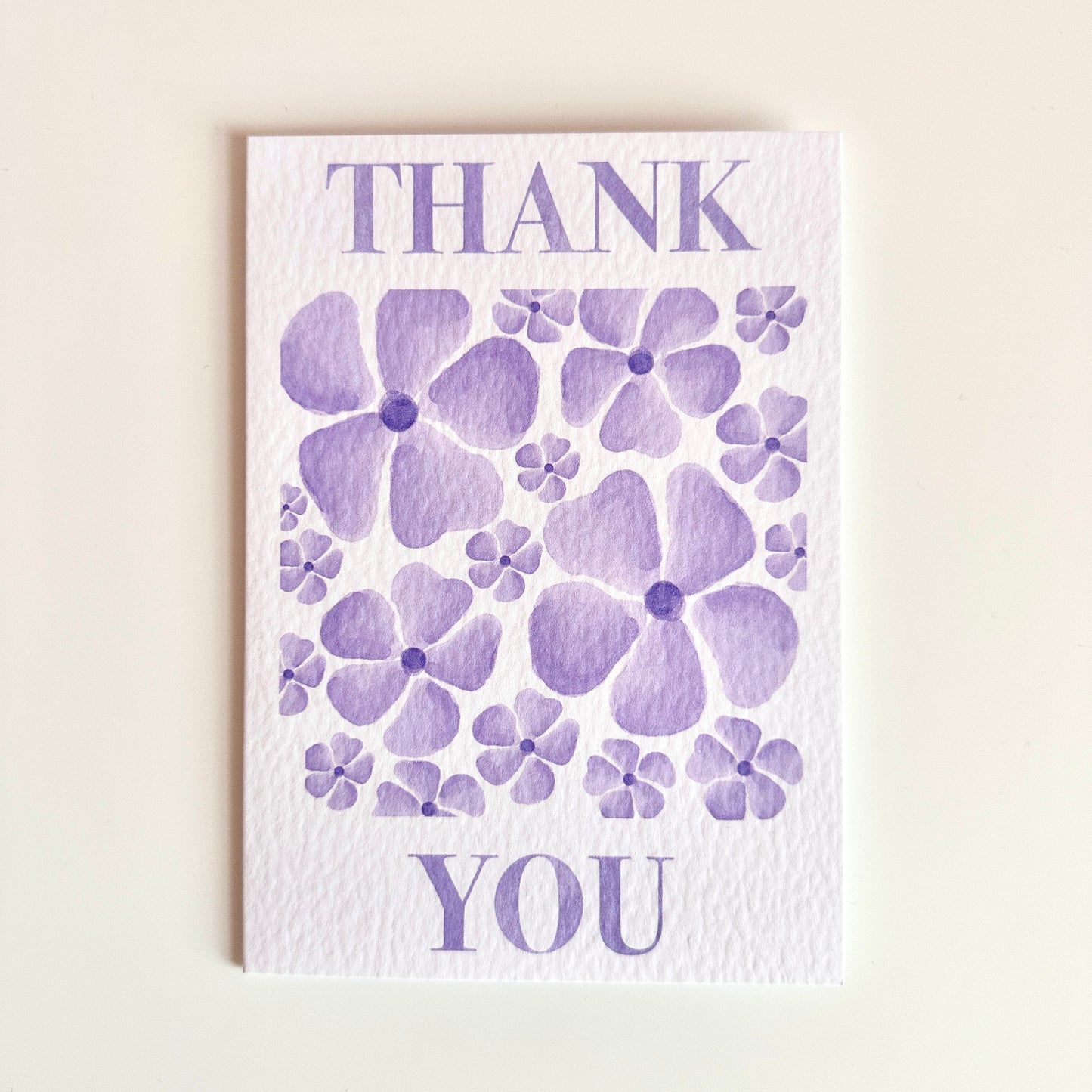 Purple Floral Thank You Card
