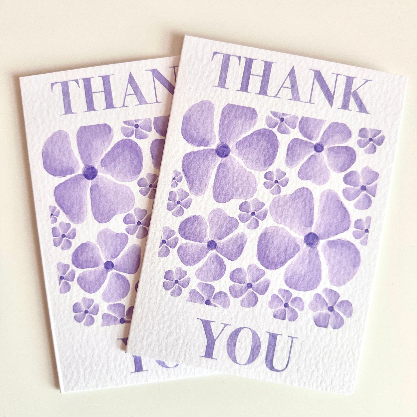 Purple Floral Thank You Card