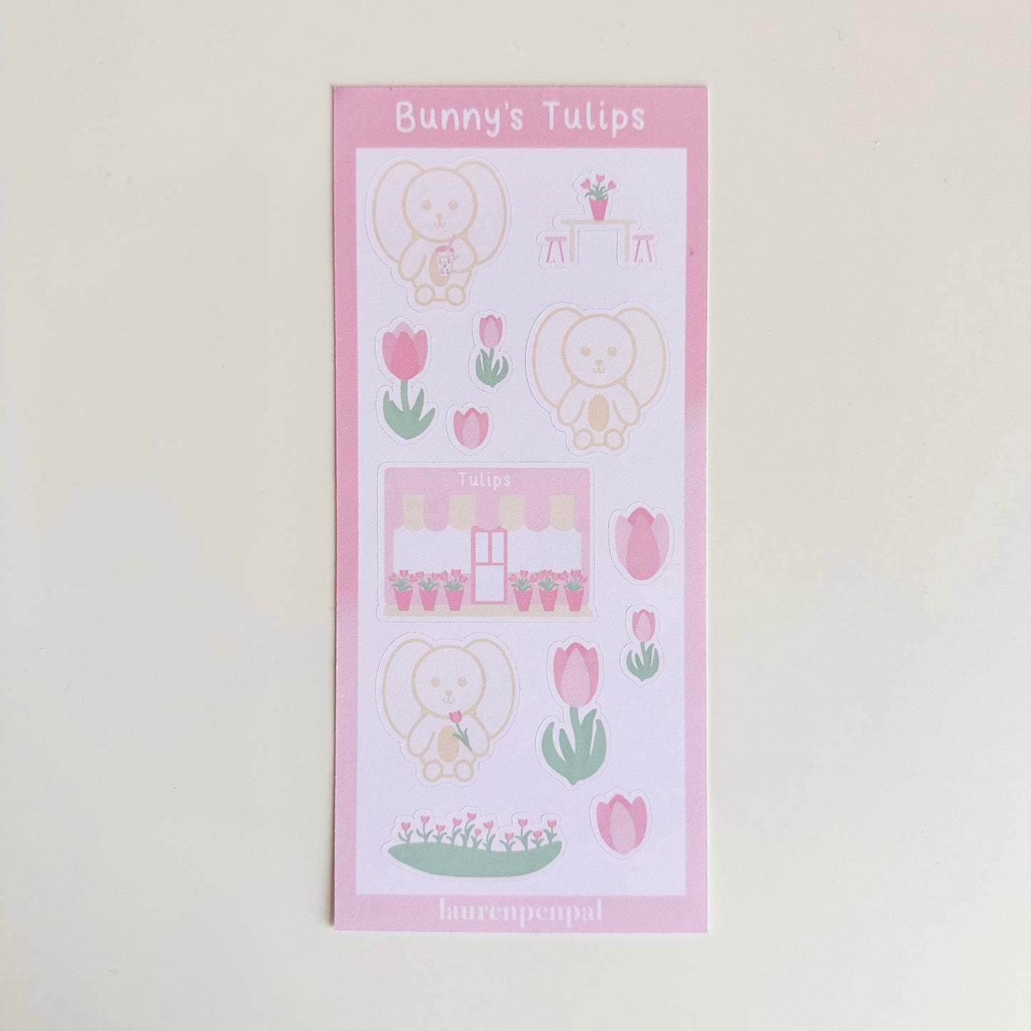 Bunny's Tulips Sticker Sheet