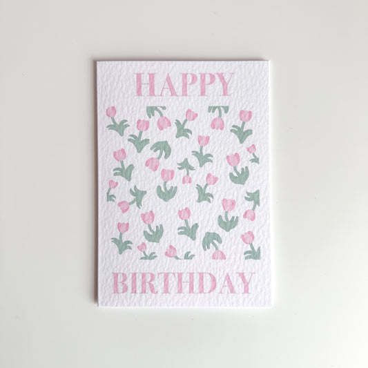 Spring Tulip Birthday Card
