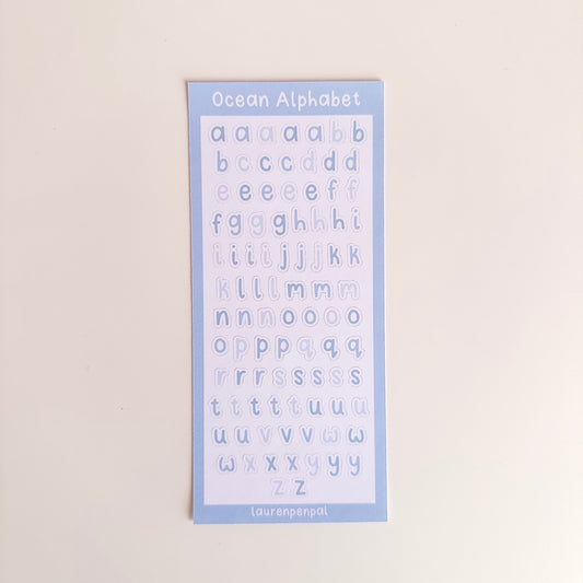 Ocean Alphabet Sticker Sheet