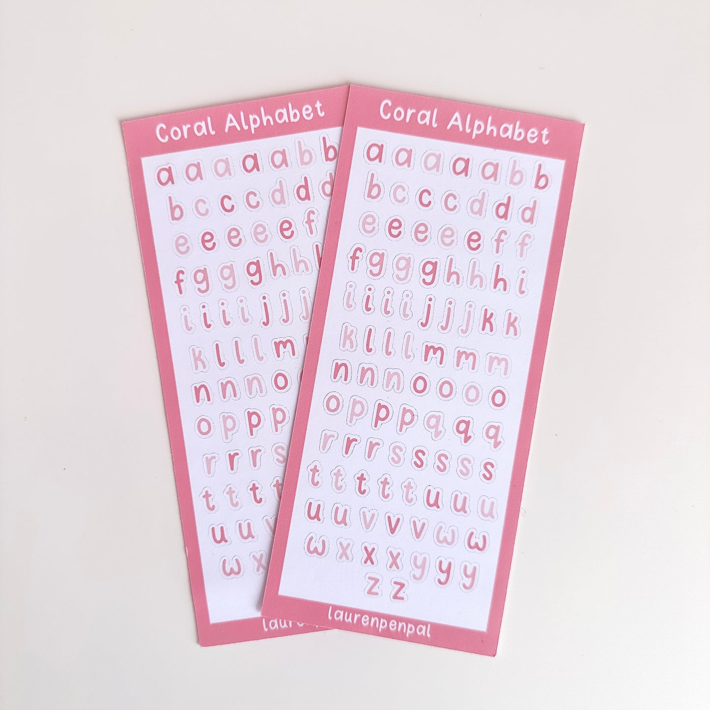 Coral Alphabet Sticker Sheet
