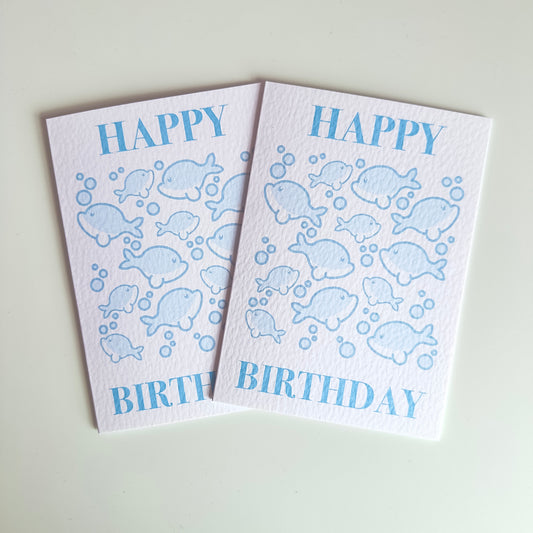 Ocean Dolphin Birthday Card